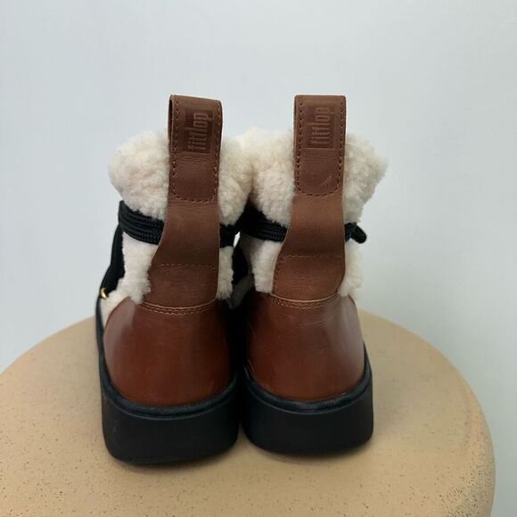 FitFlop GEN-FF Curly-Shearling Crisscross-Lace Ankle Boots - Picture 5 of 15